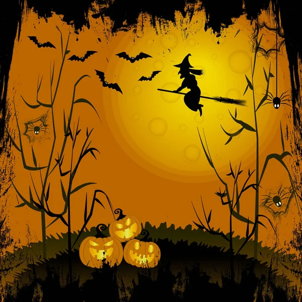 Cartaz Halloween Design Férias Assustador Para Cartão Postal Cartaz Panfleto — Vetor de Stock