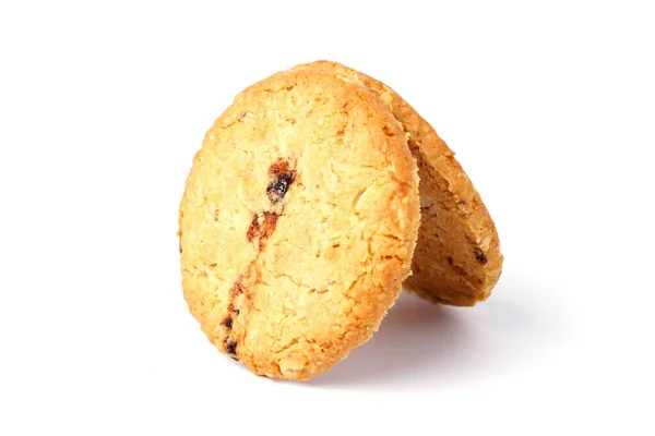 Biscotti Cioccolato Fatti Casa Isolati Sfondo Bianco Biscotti Dolci — Foto Stock