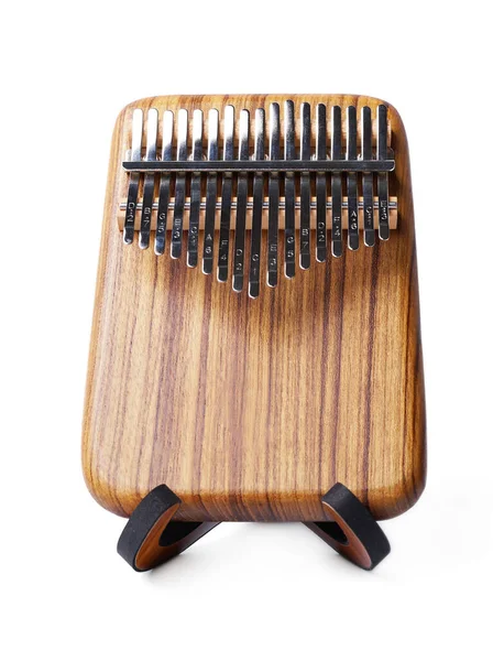 Wooden African Instrument Kalimba Mbira African Musical Instrument Isolated White — Stock Photo, Image