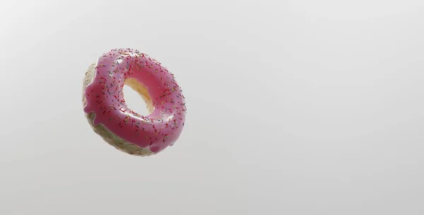 Ilustração Donut Junk Food Com Luz Fundo Fundo Branco Isolado — Fotografia de Stock