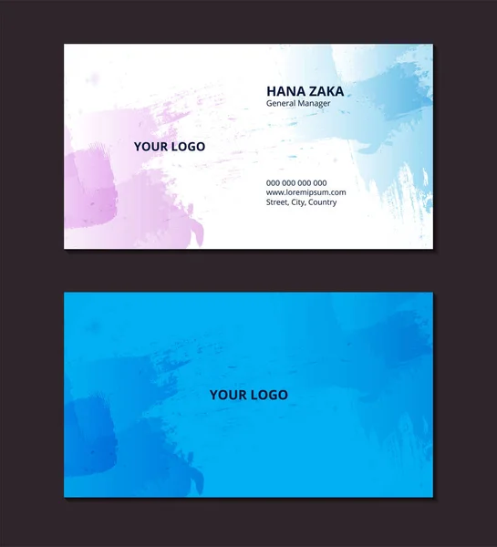 Business Card Watercolor Style Brush Stroke Template — Stock Photo, Image