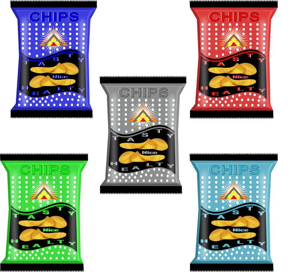 Hermoso Diseño Empaquetado Chips Crear — Foto de Stock