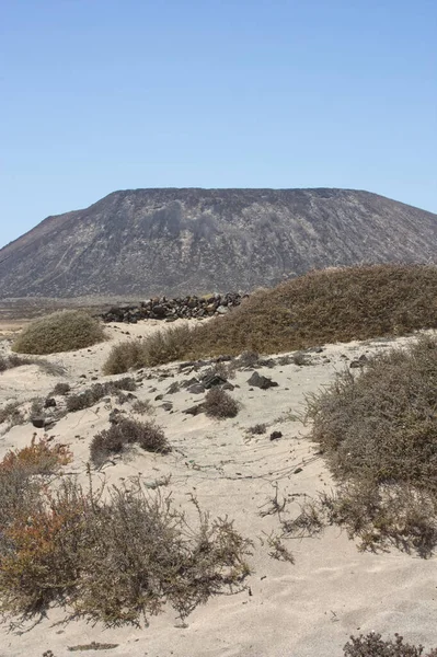 Volcanic Cone Lobos Island Corralejo Fuerteventura Landscape Format Scenic View — Stock Photo, Image