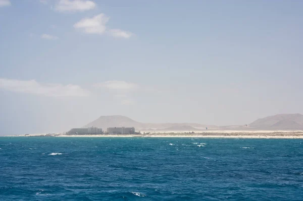 Seascape White Capped Waves Fluffy Clouds Looking Las Dunas Area — Stock Photo, Image