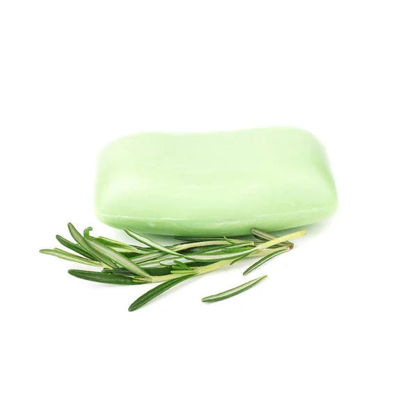 Beyaz arkaplanda izole edilmiş biberiye sabunu