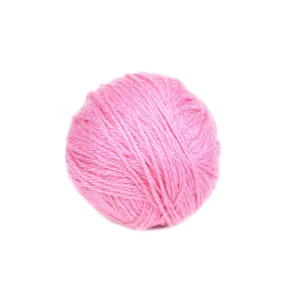 Шар Розовой Пряжи Белом Фоне — стоковое фото