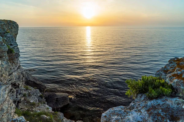 Sunset on the black sea coast of the Western coast of Crimea