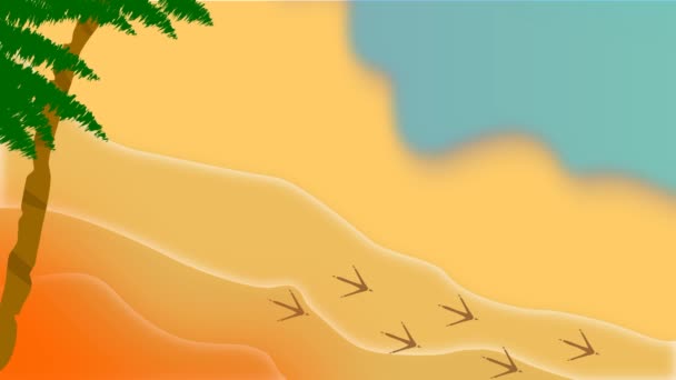 海の海岸 ビーチ 海の波が海岸を覆い 黄色の砂の上にあったものを洗い流す — ストック動画