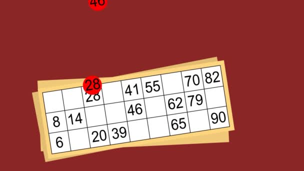 Brädspel För Barn Och Vuxna Bingon — Stockvideo