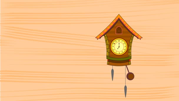 Animation Coucou Horloge Pour Une Utilisation Arrière Plan — Video