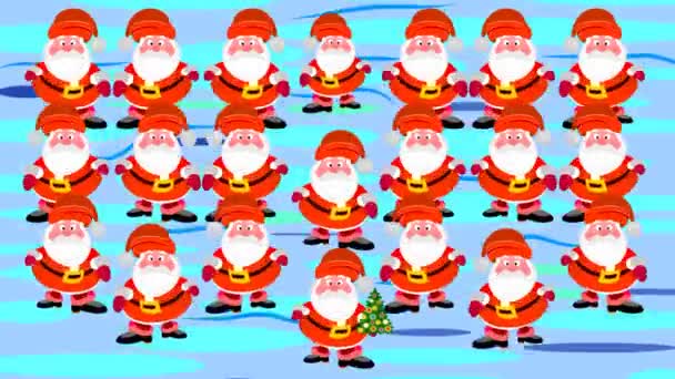 Feliz Navidad Todas Las Cláusulas Santa Están Preparando Para Fiesta — Vídeo de stock