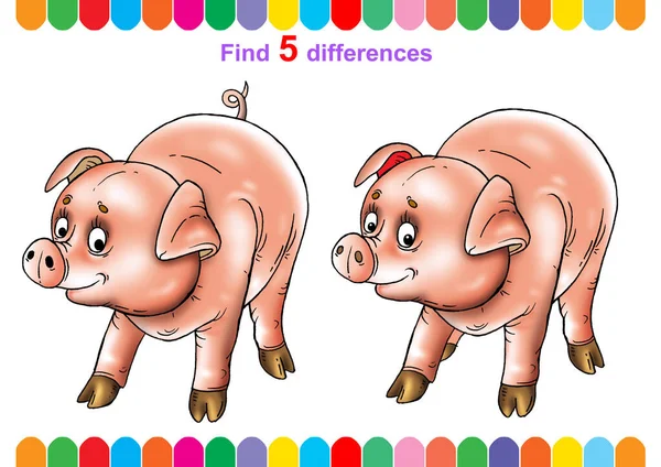 Illustrazione Puzzle Bambini Gioco Educativo Trova Differenze Bambini Più Piccoli — Foto Stock