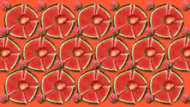 Hintergrund Animation Von Beeren Auf Orangefarbenem Hintergrund — Stockvideo