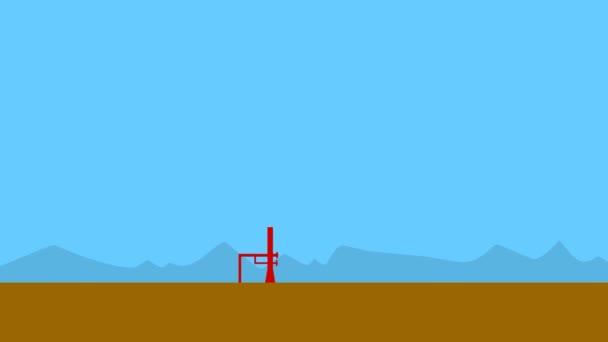 Animation Ölförderung Ölplattform Schema Der Ölförderung Aus Dem Boden — Stockvideo