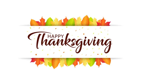 Moderne Happy Thanksgiving Day Hintergrund Mit Herbstblättern — Stockvektor