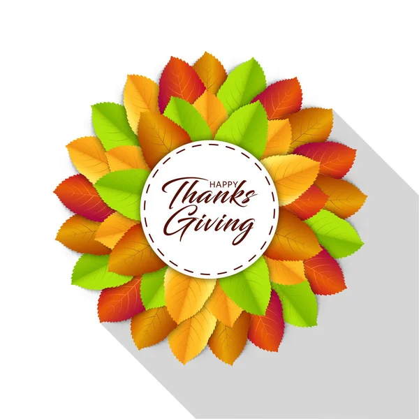 Moderne Happy Thanksgiving Day Hintergrund Mit Herbstblättern Strauß Herbstblätter — Stockvektor