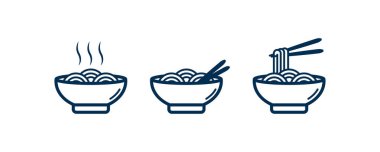 Çubuklu Erişte Simgesi. Logo veya Menü Arkaplanı Dekorasyonu için Erişte veya Ramen