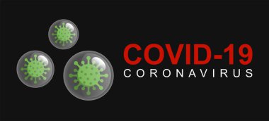 Coronavirus Covid-19. Şeffaf bir cam küre içinde korunan bir koronavirüsün resmi. Corona virüsü damlacıklarda hapsolmuş