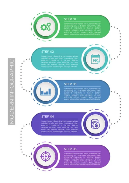 Moderní Informační Šablona Prezentace Business Infographic Sekcemi Návrh Vektorů Pro — Stockový vektor