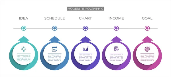 Moderní Informační Šablona Prezentace Business Infographic Sekcemi Návrh Vektorů Pro — Stockový vektor