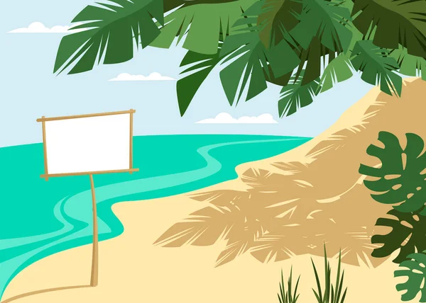 the landscape of the beach. sea view. vector image of the island shore. billboard