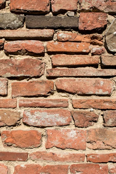 Braune Ziegelmauer Hintergrundstruktur Alte Ziegelmauer Der Antiken Stadt — Stockfoto