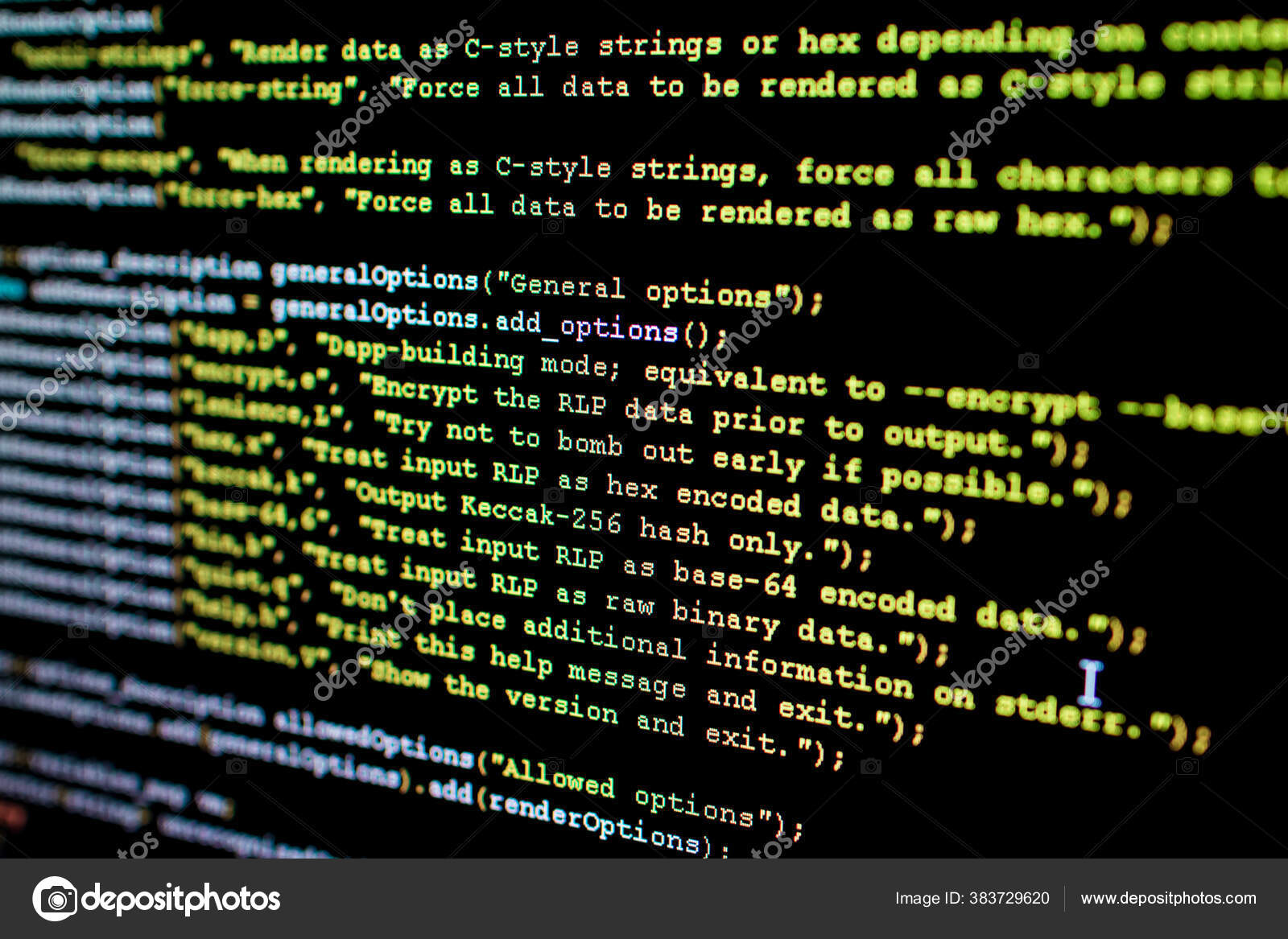 Source Code Ethereum Cryptocurrency Decentralized System Contracts  Management Smart Contracts — Stock Photo © phalanx800 #383729620