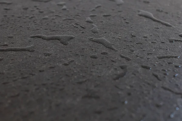 Rohe Und Raue Schwarze Granitplatten Die Mit Wasser Benetzt Sind — Stockfoto