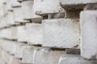 Odak yakın plan seçili tuğla duvar arkaplanı.