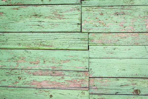 Fondo Madera Viejo Escamoso Con Pintura Verde Escamas — Foto de Stock