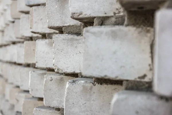 Brick wall background with select focus close-up.