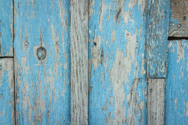 Vieux Fond Bois Minable Avec Peinture Bleue Écaillée — Photo