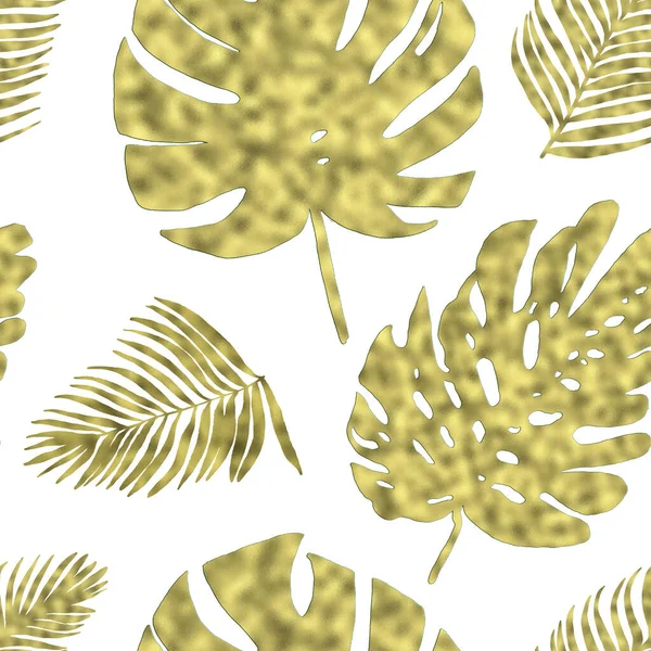 Watercolor gold seamless pattern