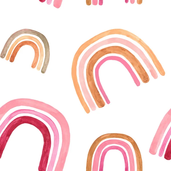 Watercolor kids rainbows seamless pattern
