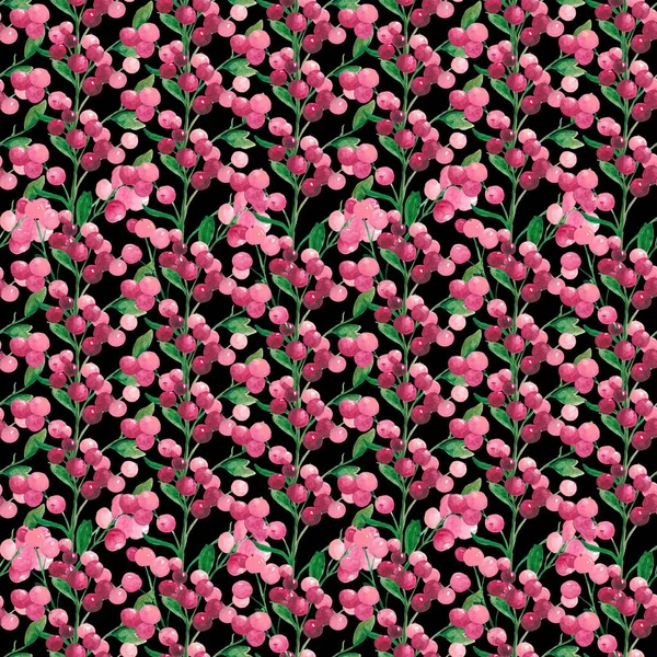 Watercolor black berry seamless pattern