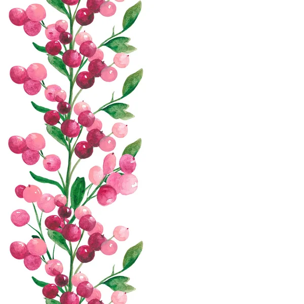 Watercolor forest berry seamless pattern