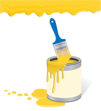 Herhangi bir yüzeyi kaplamak için boya. Markette, markette boya satışı. Reklam kitapçığı.