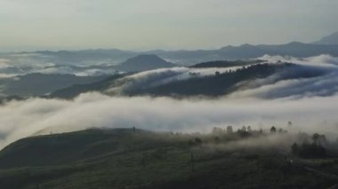 Zaman atlamalı görüntüler yağmur ormanları üzerinde sürüklenen bulutlar. RANAU PARK, SABAH, BORNEO 'da çekildi. zaman hızlandırma hareketi yukarı eğilir