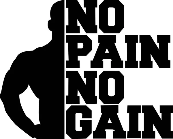 Pain Gain Motivational Quotes Gym Lovers Hard Working Person Anyone — Stock Vector