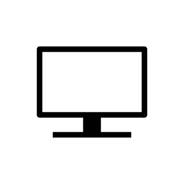 Bilgisayar simgesi. PC Simge vektörü. Bilgisayar monitörü simgesi. Düz PC sembolü.