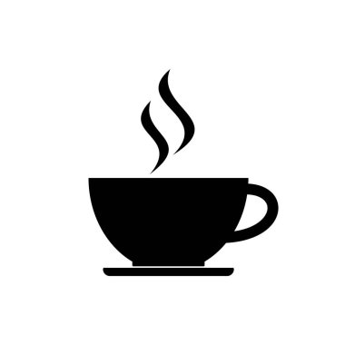 Bir fincan kahve. Kahve fincanı ikonu. Kahve vektörü simgesi