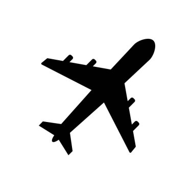 Uçak ikonu. Düzlem vektör simgesi. Uçuş taşıma sembolü. Seyahat elementi çizimi. Tatil sembolü
