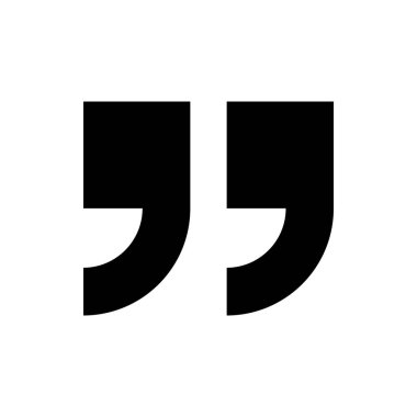 Alıntı simgesi. Alıntı işareti simgesi. Tırnak işareti sembolü.