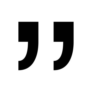 Alıntı simgesi. Alıntı işareti simgesi. Tırnak işareti sembolü.