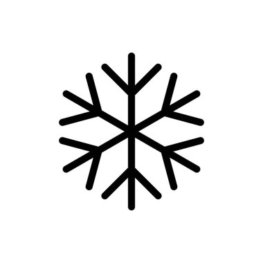 Kar tanesi ikonu. Kar ikonu vektörü. Kışın sembolü, donmuş