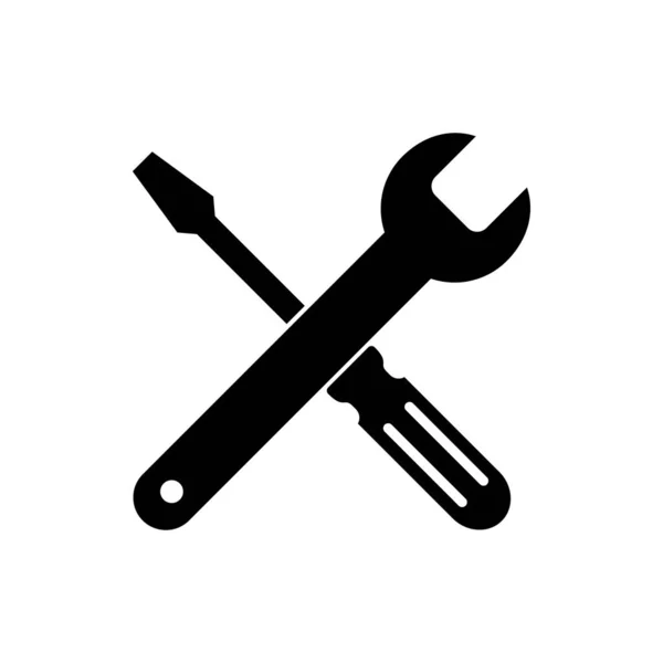 Repair Icon Wrench Screwdriver Icon Settings Vector Icon — Stock Vector