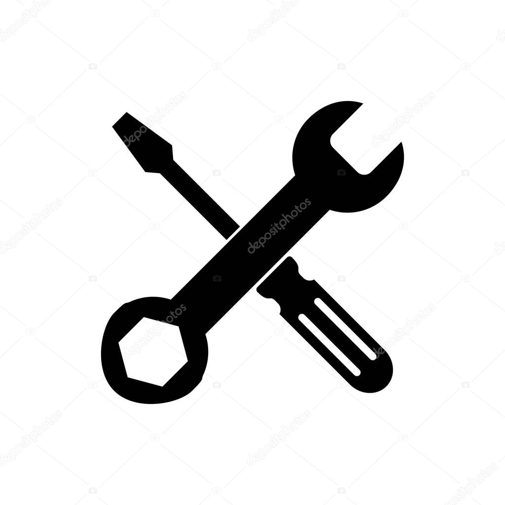 Repair icon. Wrench and screwdriver icon. Settings vector icon