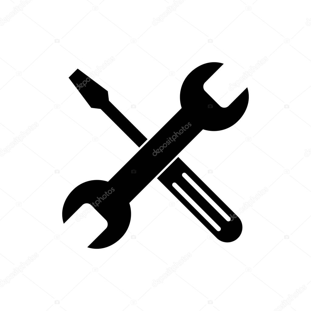 Repair icon. Wrench and screwdriver icon. Settings vector icon