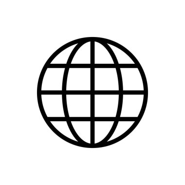 Web simgesi. Web sitesi vektör simgesi. İnternet dünya vektörü