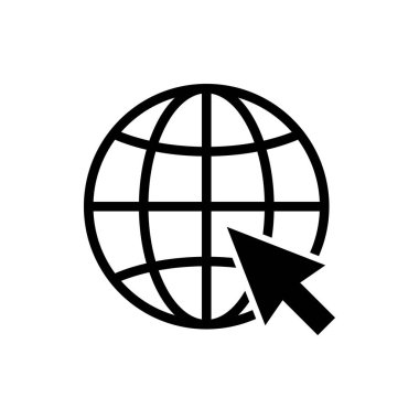 Web simgesi. Web sitesi vektör simgesi. İnternet dünya vektörü